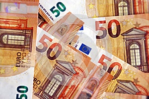 Finance, notes of 50 euros. photo