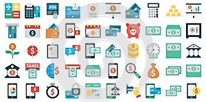 Finance and Payments Color Vector icons Set every single icon can be easily modified or edited