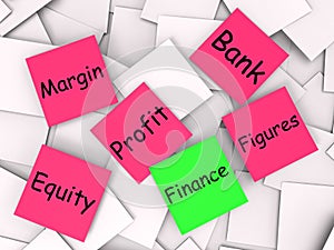 Finance Post-It Note Shows Equity Or Margin