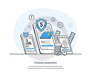 Finance protection, guarantee payments, cash deposits and money transfers security