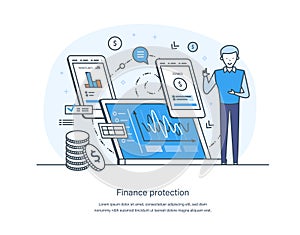 Finance protection, guarantee payments, cash deposits and money transfers security