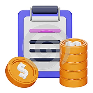 Finance report 3d rendering isometric icon.