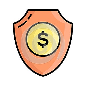 Finance security vector icon isolated on white background