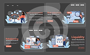 Finance set. Flat vector illustration