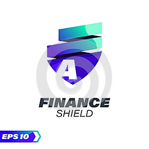 Finance Shield Alphabet Logo A