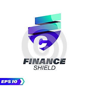 Finance Shield Alphabet Logo C