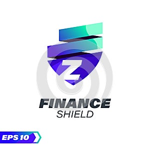 Finance Shield Alphabet Logo Z