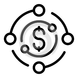 Finance subsidy icon outline vector. Bank money