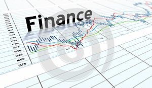 Finance text graph money