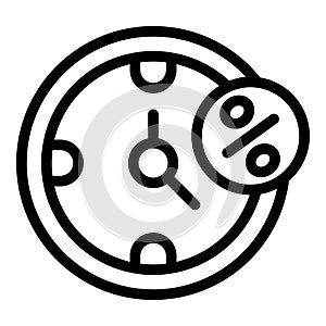 Finance time icon outline vector. Tax deduction