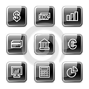 Finance web icons, glossy buttons series