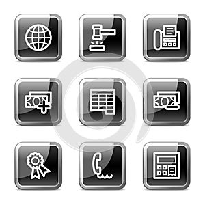 Finance web icons set 2, glossy buttons series