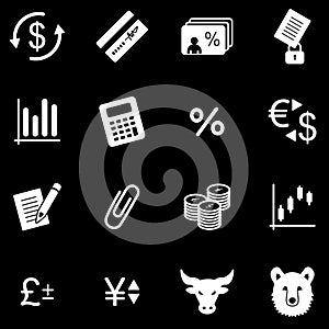 Finance white web icons