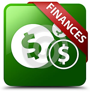 Finances dollar sign green square button