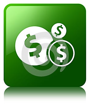 Finances dollar sign icon green square button