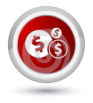 Finances dollar sign icon prime red round button