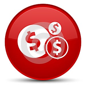 Finances dollar sign icon special red round button