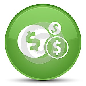 Finances dollar sign icon special soft green round button