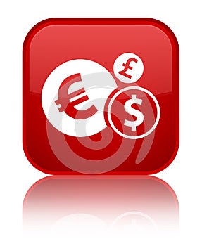 Finances icon special red square button