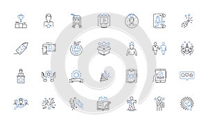 Finances line icons collection. Budgeting, Accounting, Investments, Debt, Credit, Saving, Retirement vector and linear