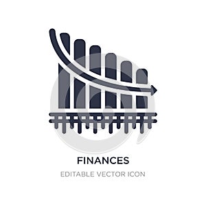 finances statistics descending bars graphic icon on white background. Simple element illustration from Business concept