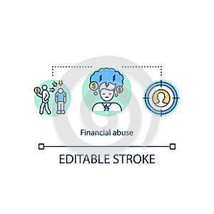 Financial abuse concept icon