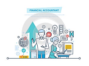 Financial accountant. Financial workers. Analyzing, accounting finance statistics, audit.