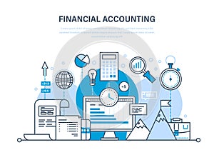 Financial accounting, analysis, market research, deposits, contributions, savings, statistics, management.