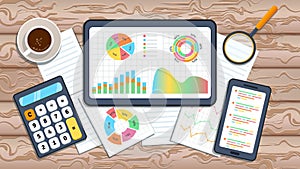 Financial accounting and bookkeeping concept. Business finance investment budget planning