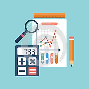 Financial accounting concept. organization process, analytics