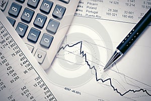 Financial accounting stock market graphs analysis