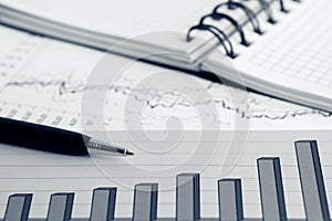 Financial accounting stock market graphs analysis