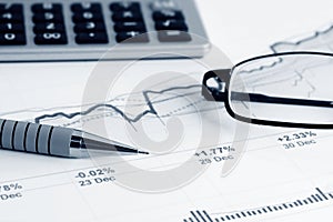 Financial accounting stock market graphs analysis