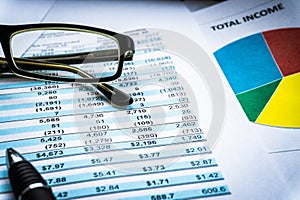 Financial accounting stock market graphs. analysis statement