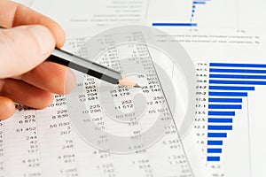 Financial accounting stock market graphs charts