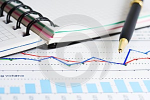 Financial accounting stock market graphs charts