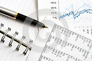 Financial accounting stock market graphs charts