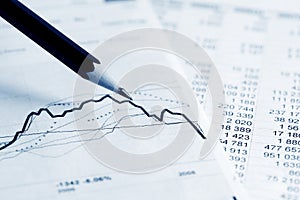 Financial accounting stock market graphs charts