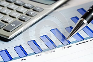 Financial accounting stock market graphs charts
