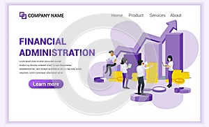 Financial administration concept with characters. Accounting, audit, Consulting, examiner, financial report. Can use for web