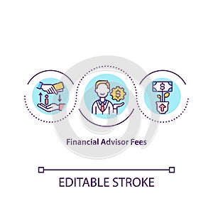 Financial advisor fees concept icon