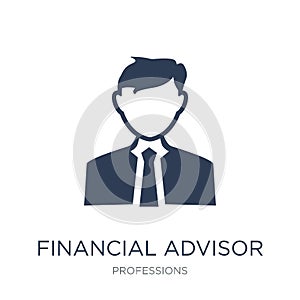 Financial Advisor icon. Trendy flat vector Financial Advisor icon on white background from Professions collection