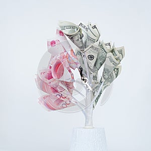 Financial Advisory Concept Money Tree with Key