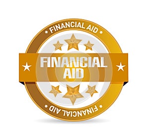 financial Aid seal sign concept