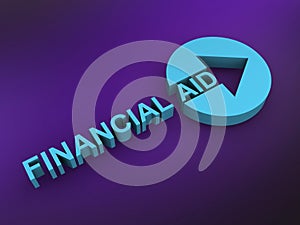 financial aid word on purple