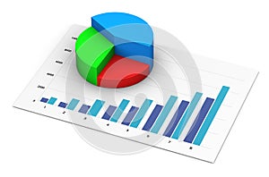 Financial Analysis Business Report Growing Pie Chart Graph