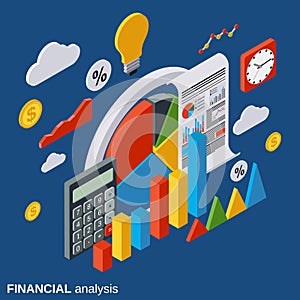 Financial analysis, business report, modern infographic, market statictics vector concept