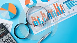 The financial analysis data charts.AI generated image