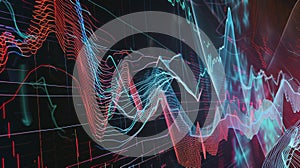 Financial Analysis Neon Waveform