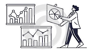 Financial Analyst with Growth Chart, vector design Generative AI